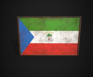 Old Picture Frame With Equatorial Guinea Flag