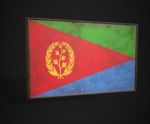 Old Picture Frame With Eritrea Flag