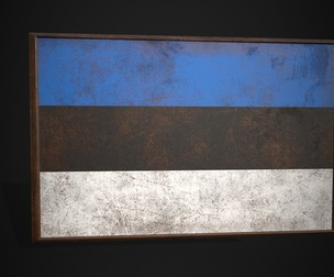 Old Picture Frame With Estonia Flag