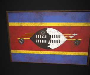 Old Picture Frame With Eswatini Flag