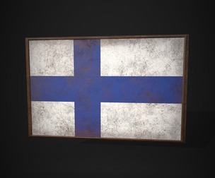 Old Picture Frame With Findland Flag