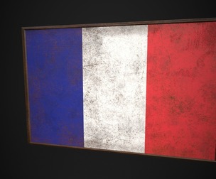 Old Picture Frame With France Flag