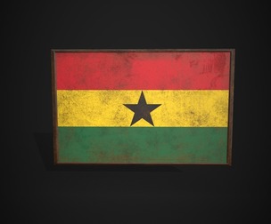 Old Picture Frame With Ghana Flag