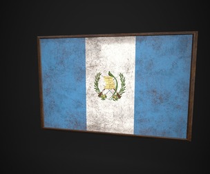Old Picture Frame With Guatemala Flag