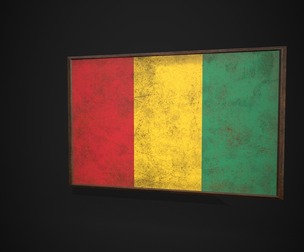 Old Picture Frame With Guinea Flag
