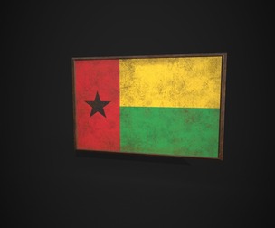 Old Picture Frame With Guinea-Bissau Flag