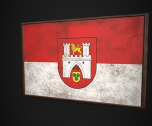 Old Picture Frame With Hanover Flag