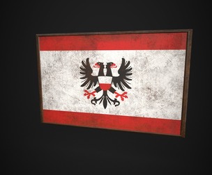 Old Picture Frame With Hanseatic Republic Flag