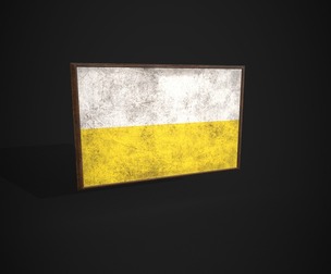 Old Picture Frame With Holy See Flag