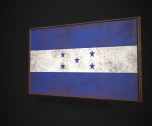 Old Picture Frame With Honduras Flag