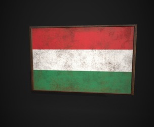 Old Picture Frame With HungaryFlag