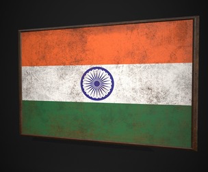 Old Picture Frame With India Flag