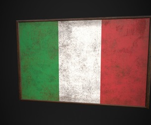 Old Picture Frame With Italy Flag
