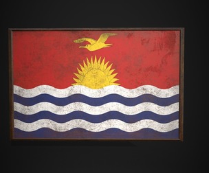 Old Picture Frame With Kiribati Flag