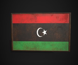 Old Picture Frame With Libya Flag