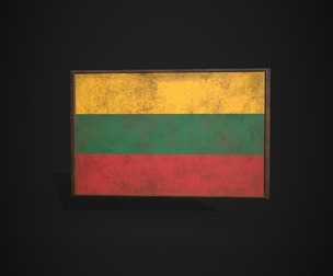 Old Picture Frame With Lithuania Flag
