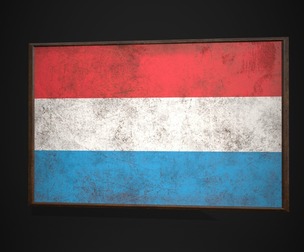 Old Picture Frame With Luxembourg Flag