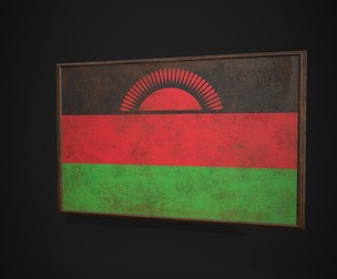 Old Picture Frame With Malawi Flag