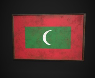 Old Picture Frame With Maldives Flag