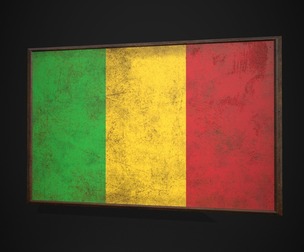 Old Picture Frame With Mali Flag