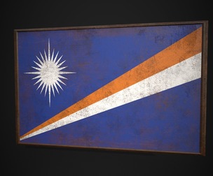 Old Picture Frame With Marshall Islands Flag