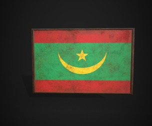 Old Picture Frame With Mauritania Flag