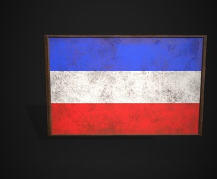 Old Picture Frame With Mecklenburg Strelitz Flag