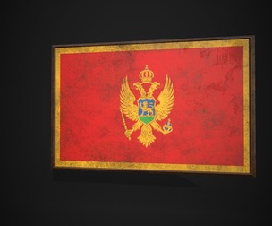 Old Picture Frame With Montenegro Flag