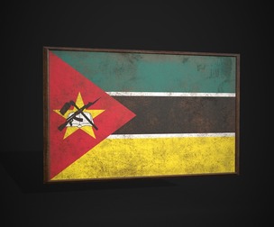 Old Picture Frame With Mozambique Flag
