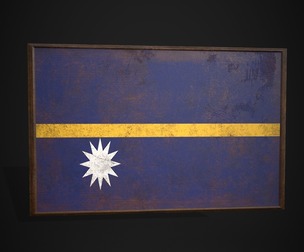 Old Picture Frame With Nauru Flag