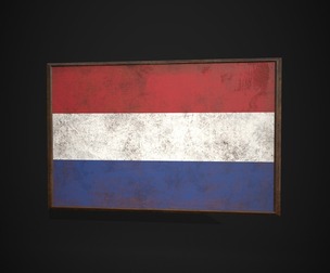 Old Picture Frame With Netherlands Flag