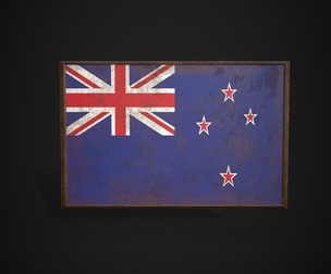 Old Picture Frame With New Zealand Flag