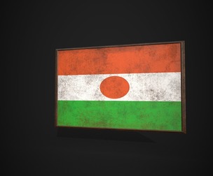 Old Picture Frame With Niger Flag