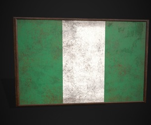 Old Picture Frame With Nigeria Flag