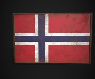 Old Picture Frame With Norway Flag