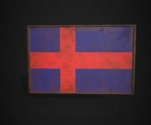 Old Picture Frame With Oldenburg Flag