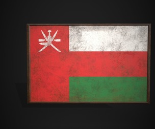 Old Picture Frame With Oman Flag