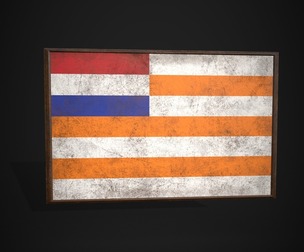 Old Picture Frame With Orange Free State Flag