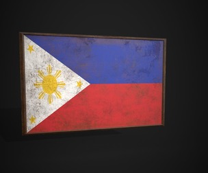 Old Picture Frame With Philippines Flag