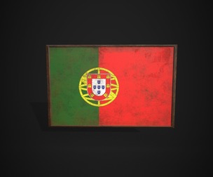 Old Picture Frame With Portugal Flag