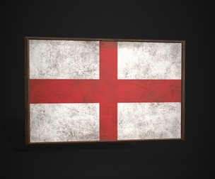 Old Picture Frame With Republic of Genoa Flag