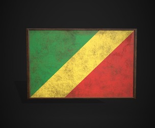 Old Picture Frame With Republic of the congo Flag