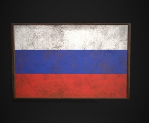 Old Picture Frame With Russia Flag