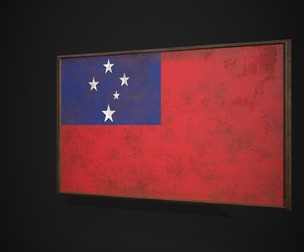 Old Picture Frame With Samao Flag