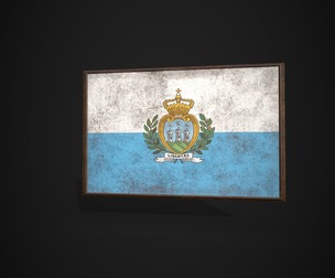 Old Picture Frame With San Marino Flag