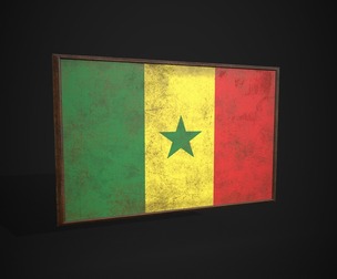 Old Picture Frame With Senegal Flag