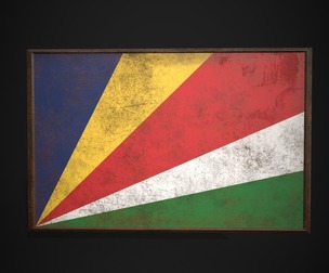 Old Picture Frame With Seychelles Flag
