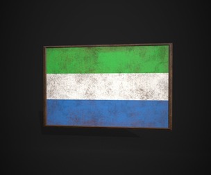 Old Picture Frame With Sierra Leone Flag