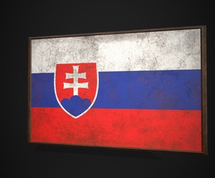Old Picture Frame With Slovakia Flag