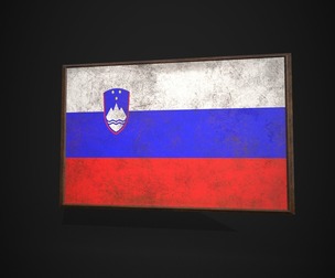 Old Picture Frame With Slovenia Flag